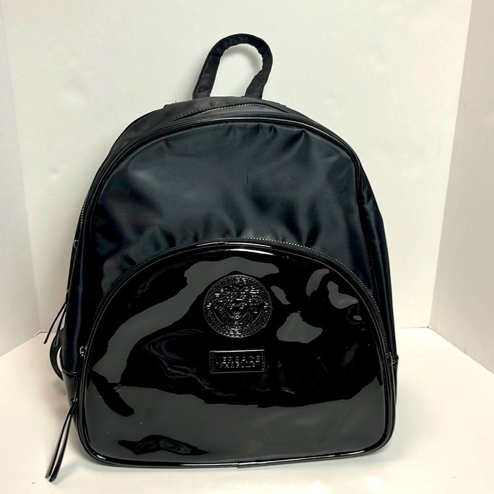 Versace Parfums Black Backpack Bag Gem